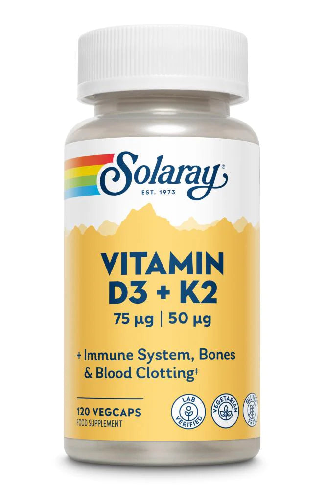 Solaray Vitamin D3 & K2 60 VegeCaps