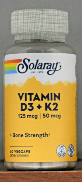 Solaray Vitamin D3 & K2 60 VegeCaps