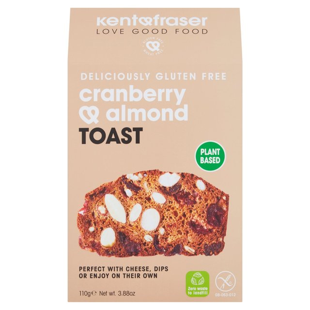Kent & Fraser Gluten-Free Vegan Cranberry Almond Toast 110g