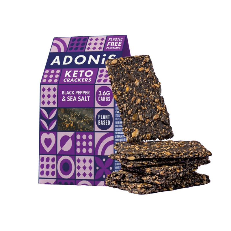 Adonis Keto Black Pepper & Sea Salt Crackers 60g