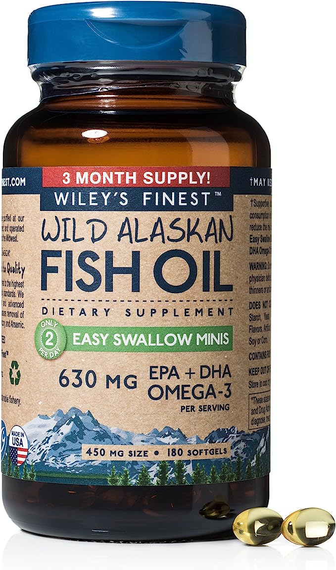 Wiley's Wild Alaskan Fish Oil 630mg 180 Softgels