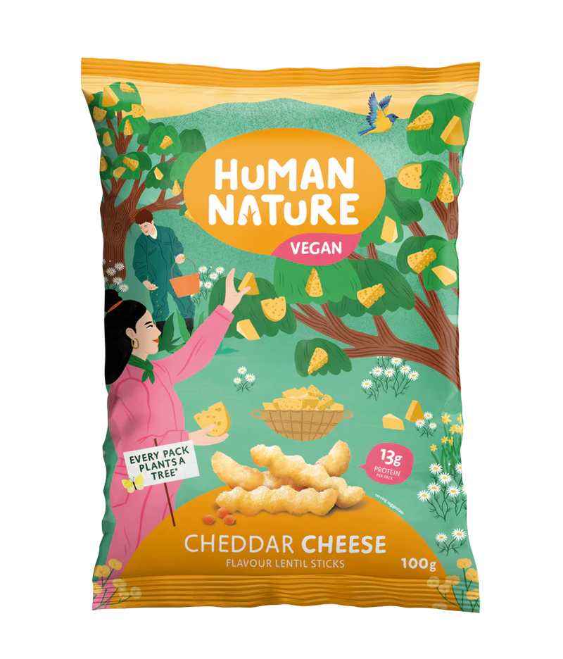 Human Nature Cheddar Cheese Lentil Snack 100g