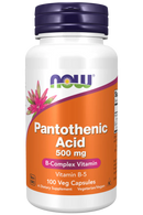NOW Pantothenic Acid 500mg 100 Capsules