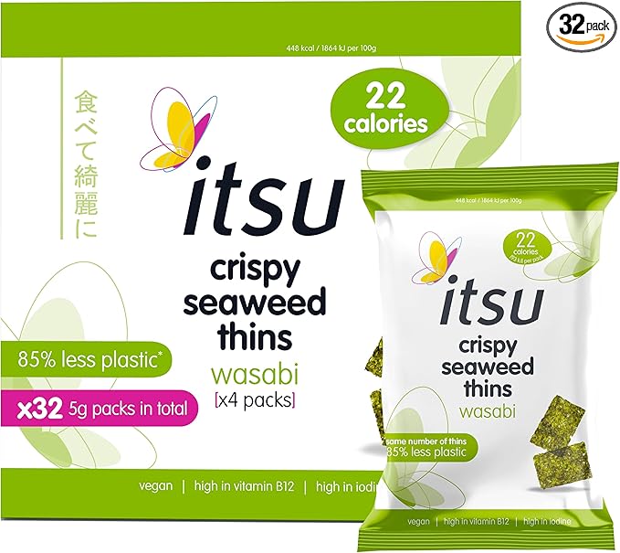 Itsu Crispy wasabi Seaweed Thins Multipack 4x5g New Trayless