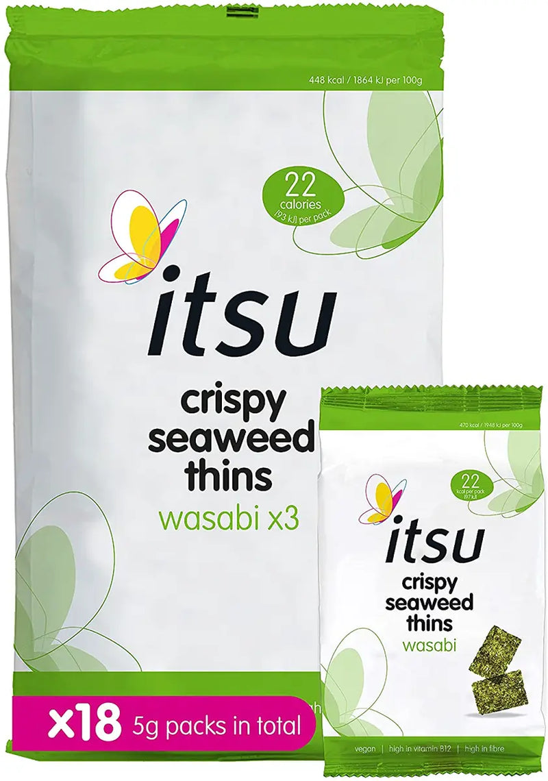 Itsu Wasabi Crispy Seaweed Thins Multipack 3X5g