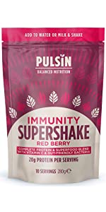 Pulsin Supershake Immunity Red Berry Blend 280g