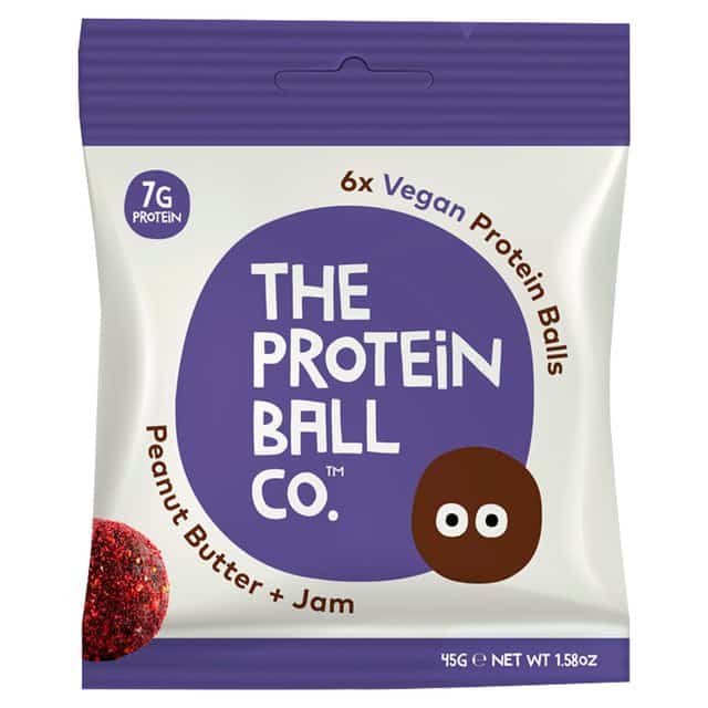 The Protein Ball Co Vegan Protein Balls - Peanut Butter & Jam 45g