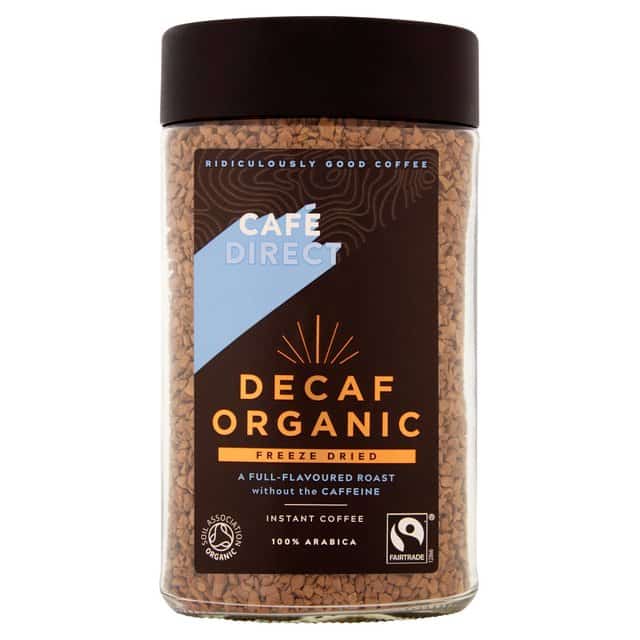 Cafedirect Decaf Organic instant Free Dried Coffee 100g